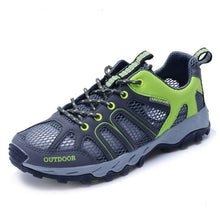 Load image into Gallery viewer, Mens Waterproof Hiking Shoes Mountain Boots Trainers Breathable Jogging Shoes Outdoor Waterproof Hiking Shoes Lightweight Leather Low-Top Walking Shoes For Outdoor