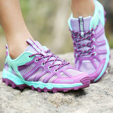 Load image into Gallery viewer, Mens Waterproof Hiking Shoes Mountain Boots Trainers Breathable Jogging Shoes Outdoor Waterproof Hiking Shoes Lightweight Leather Low-Top Walking Shoes For Outdoor