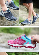 Load image into Gallery viewer, Mens Waterproof Hiking Shoes Mountain Boots Trainers Breathable Jogging Shoes Outdoor Waterproof Hiking Shoes Lightweight Leather Low-Top Walking Shoes For Outdoor