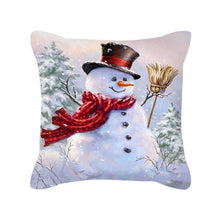 Load image into Gallery viewer, Merry Christmas Cushion Covers Snowman Christmas Santa Pillow Covers Santa Claus Pillow Covers Christmas Tree Santa Deer Printed Pillow Cover Home Decor Pillowcase For Couch 45X45CM