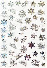 Load image into Gallery viewer, Merry Christmas Nail Art Decals Decoration Self Adhesive Nail Art Stickers Manicure Design White Snow Sticker for Nail Design Xmas Gift Nails Snowflake Nail Art Stickers Decals Christmas Nail 3D Self Adhesive Nail Stickers for Acrylic Nails Snowflake