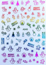 Load image into Gallery viewer, Merry Christmas Nail Art Decals Decoration Self Adhesive Nail Art Stickers Manicure Design White Snow Sticker for Nail Design Xmas Gift Nails Snowflake Nail Art Stickers Decals Christmas Nail 3D Self Adhesive Nail Stickers for Acrylic Nails Snowflake