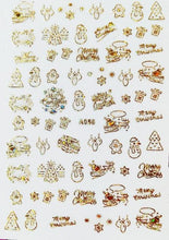 Load image into Gallery viewer, Merry Christmas Nail Art Decals Decoration Self Adhesive Nail Art Stickers Manicure Design White Snow Sticker for Nail Design Xmas Gift Nails Snowflake Nail Art Stickers Decals Christmas Nail 3D Self Adhesive Nail Stickers for Acrylic Nails Snowflake