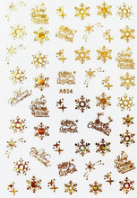 Load image into Gallery viewer, Merry Christmas Nail Art Decals Decoration Self Adhesive Nail Art Stickers Manicure Design White Snow Sticker for Nail Design Xmas Gift Nails Snowflake Nail Art Stickers Decals Christmas Nail 3D Self Adhesive Nail Stickers for Acrylic Nails Snowflake