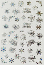 Load image into Gallery viewer, Merry Christmas Nail Art Decals Decoration Self Adhesive Nail Art Stickers Manicure Design White Snow Sticker for Nail Design Xmas Gift Nails Snowflake Nail Art Stickers Decals Christmas Nail 3D Self Adhesive Nail Stickers for Acrylic Nails Snowflake