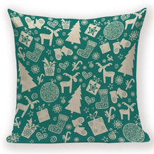 Load image into Gallery viewer, Merry Christmas Tree Cute Deer Happy Festival New Year Decorations Christmas Throw Pillow Covers Christmas Decorative Couch Pillow Cases Cotton Linen Pillow Square Cushion Cover For Home Bed