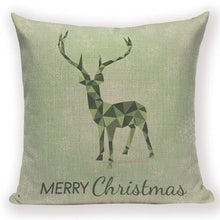 Load image into Gallery viewer, Merry Christmas Tree Cute Deer Happy Festival New Year Decorations Christmas Throw Pillow Covers Christmas Decorative Couch Pillow Cases Cotton Linen Pillow Square Cushion Cover For Home Bed
