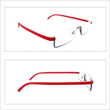 Load image into Gallery viewer, Metal Anti Blue Light Reading Glasses Men Half Frame Prescription Eyeglasses Male Eyewear With Case For Men And Women Unisex Stylish Eyeglasses Glasses Clear Lens +1.75