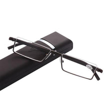 Load image into Gallery viewer, Metal Anti Blue Light Reading Glasses Men Half Frame Prescription Eyeglasses Male Eyewear With Case For Men And Women Unisex Stylish Eyeglasses Glasses Clear Lens +1.75
