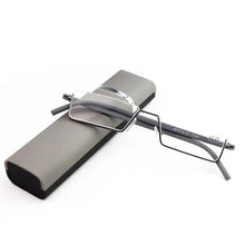 Load image into Gallery viewer, Metal Anti Blue Light Reading Glasses Men Half Frame Prescription Eyeglasses Male Eyewear With Case For Men And Women Unisex Stylish Eyeglasses Glasses Clear Lens +1.75