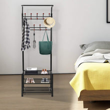 Load image into Gallery viewer, Metal Entryway Coat Shoe Rack