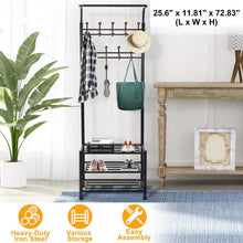Load image into Gallery viewer, Metal Entryway Coat Shoe Rack