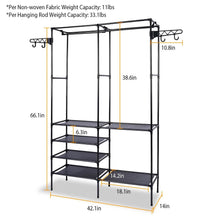 Load image into Gallery viewer, Metal Garment Rack Shoe Clothing Organizer Shelves