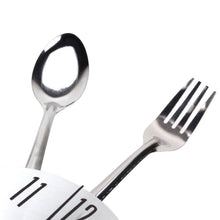 Load image into Gallery viewer, Metal Kitchen Wall Clock Creative Kitchen Wall Clock 3D Modern Creative Kitchen Cutlery Spoon Fork Time Like Wall Clock Wall Sticker Room Home Decoration Quartz Wall Art Cutlery Mounted Clocks Modern Design Home Decorative
