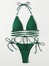 Load image into Gallery viewer, Micro Bikini Crisscross Swimwear Women's Two Piece Swimsuit Bathing Suit Bandage Woman Swimsuit Female Thong Bikinis Set 2 Piece Women Bathing Suit Beachwear