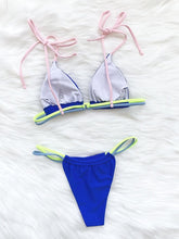 Load image into Gallery viewer, Micro Bikini Set For Women Black Blue Green Pink String Swimwear Women's Halter String Triangle Bikini Set Charming Swimwear Two Piece Swimsuit Women's Swimsuit Push Up Bathers Bathing Suit Bikinis