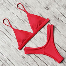 Load image into Gallery viewer, Micro Mini Bikini Swimwear Women Halter Push Up Bikini Set Padded Bra Women's Underwired Triangle Bathing Two Pieces Swimsuit Bikini Set Swimsuit Bandage Swim Suit