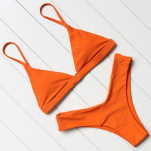 Load image into Gallery viewer, Micro Mini Bikini Swimwear Women Halter Push Up Bikini Set Padded Bra Women's Underwired Triangle Bathing Two Pieces Swimsuit Bikini Set Swimsuit Bandage Swim Suit