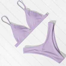Load image into Gallery viewer, Micro Mini Bikini Swimwear Women Halter Push Up Bikini Set Padded Bra Women's Underwired Triangle Bathing Two Pieces Swimsuit Bikini Set Swimsuit Bandage Swim Suit