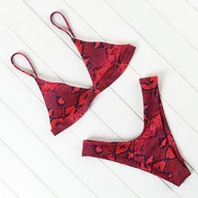 Load image into Gallery viewer, Micro Mini Bikini Swimwear Women Halter Push Up Bikini Set Padded Bra Women's Underwired Triangle Bathing Two Pieces Swimsuit Bikini Set Swimsuit Bandage Swim Suit