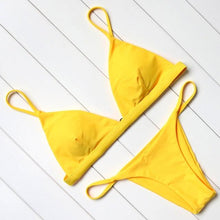 Load image into Gallery viewer, Micro Mini Bikini Swimwear Women Halter Push Up Bikini Set Padded Bra Women's Underwired Triangle Bathing Two Pieces Swimsuit Bikini Set Swimsuit Bandage Swim Suit