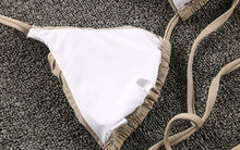 Load image into Gallery viewer, Micro Pleated Bikini Women Swimsuit Halter Bikini Set Triangle Swimwear Female Beach Wear Bathing Suit Two Piece Bikini Double Shoulder Straps Cute Swimsuit Triangle Bathing