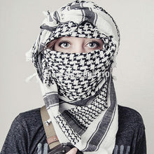 Load image into Gallery viewer, Military Arab Keffiyeh Shemagh Scarf Cotton Winter Shawl Neck Warmer Cover Head Wrap Windproof Tactical Camping Scarf Men Women Shemagh Keffiyeh Men Arab Kufiyah Keffiyeh Arabic Muslim Head Wrap Men Scarf Shawl