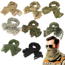 Load image into Gallery viewer, Military Tactical Scarf Camouflage Mesh Neck Scarf Keffiyeh Sniper Face Scarf Shemagh Head Wrap for Outdoor Camping Hunting Men Tactical Military Keffiyeh Net Mesh Neck Scarf Scrim Veil Shemagh Head Wrap Face Scarf Bandana Outfit Headband