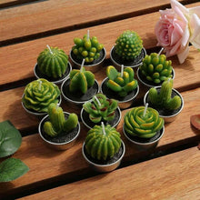 Load image into Gallery viewer, Mini Delicate Succulent Plants Candles Cactus Tea light Candles Handmade Delicate Succulent Cactus Candles Flameless Aromatherapy Candles For Birthday Party Wedding Spa Handmade Aromatherapy Candles For Birthday Party Wedding Home Decor Plant Candle