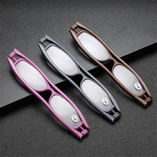 Load image into Gallery viewer, Mini Design Reading Glasses For Men Women Rotating Small Oval Presbyopia Eyewear Portable Unisex Reader Eyeglasses Mini Compact Slim Reading Glasses Lightweight Portable Readers