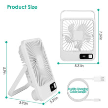 Load image into Gallery viewer, Mini Desktop Cooling Fan Rechargeable Battery Powered with LCD Display
