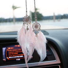 Load image into Gallery viewer, Mini Dream Catcher Car Pendant Wind Chimes Feather Decoration Home Decor Dream Catchers Car Handmade Hanging Charm Wind Chime Traditional White Feather Ornaments Wall Hanging Adornment Handmade Dreamcatcher Gifts