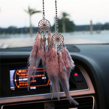 Load image into Gallery viewer, Mini Dream Catcher Car Pendant Wind Chimes Feather Decoration Home Decor Dream Catchers Car Handmade Hanging Charm Wind Chime Traditional White Feather Ornaments Wall Hanging Adornment Handmade Dreamcatcher Gifts