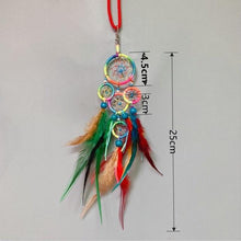 Load image into Gallery viewer, Mini Dream Catcher With Natural Feather Wind Chime Hanging Handmade Lace Feathers Bead Dream Catcher Wind Chimes Hanging Home Room Decoration Car Pendant Ornament Craft Dreamcatcher For Gift Memorial Festival Photography