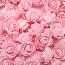 Load image into Gallery viewer, Mini Fake Rose Flower Heads 50/100/200 Pieces Teddy Bear of Roses 3cm Foam Wedding Flowers Accessories Make Bridal Hair Clips Headbands Dress