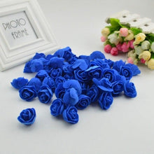 Load image into Gallery viewer, Mini Fake Rose Flower Heads 50/100/200 Pieces Teddy Bear of Roses 3cm Foam Wedding Flowers Accessories Make Bridal Hair Clips Headbands Dress