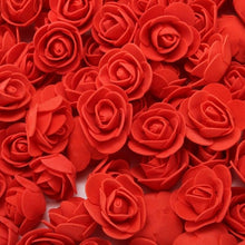 Load image into Gallery viewer, Mini Fake Rose Flower Heads 50/100/200 Pieces Teddy Bear of Roses 3cm Foam Wedding Flowers Accessories Make Bridal Hair Clips Headbands Dress