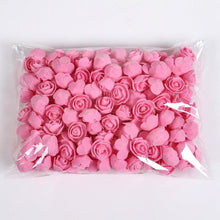 Load image into Gallery viewer, Mini Fake Rose Flower Heads 50/100/200 Pieces Teddy Bear of Roses 3cm Foam Wedding Flowers Accessories Make Bridal Hair Clips Headbands Dress
