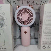 Load image into Gallery viewer, Mini Portable Fan USB Rechargeable Night Light Cooling Handheld Fan Three Speed Adjustable Pocket Personal Small Hand Fan for Child Home School Travel LED Fan