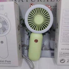 Load image into Gallery viewer, Mini Portable Fan USB Rechargeable Night Light Cooling Handheld Fan Three Speed Adjustable Pocket Personal Small Hand Fan for Child Home School Travel LED Fan