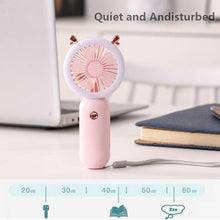 Load image into Gallery viewer, Mini Portable Fan USB Rechargeable Night Light Cooling Handheld Fan Three Speed Adjustable Pocket Personal Small Hand Fan for Child Home School Travel LED Fan