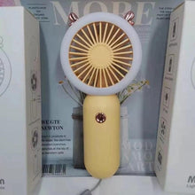 Load image into Gallery viewer, Mini Portable Fan USB Rechargeable Night Light Cooling Handheld Fan Three Speed Adjustable Pocket Personal Small Hand Fan for Child Home School Travel LED Fan