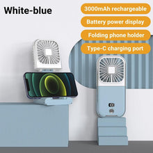 Load image into Gallery viewer, Mini Portable Outdoor Hand Fan Hanging Neck Fan USB Charging 3000mAh Battery Powered 180° Folding Wireless Table Air Cooling Fan 4 Adjustable Speed Portable Pocket Fan for Office Outdoor Travel