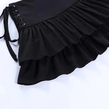 Load image into Gallery viewer, Mini Skirt Girls Sweet Black High Waist Pleated Skirt Cute Dark Lightweight Simple Design Skirts