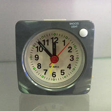 Load image into Gallery viewer, Mini Square Bedside Silent Sweep Alarm Clock Mini Square Bedside Silent Sweep Alarm Clock Student Silent Snooze Alarm Clock Student Silent Snooze Alarm Clock Non Ticking Noise With LED Snooze Light Decor