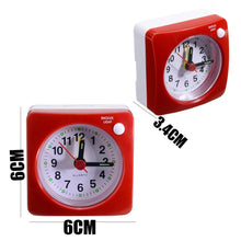 Load image into Gallery viewer, Mini Square Plastic Student Alarm Clock Silent Snooze Bedside Needle Alarm Clock Analog Alarm Clock Battery Operated for Heavy Sleepers Adults Bedrooms Bedside Kids Elderly Non Ticking Alarm Clocks with Non Ticking Portable Home Travel Alarm Clock