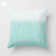 Load image into Gallery viewer, Mint Green Cushion Cover Pillowslip Home Supplies Decorative Fresh Mint Green Gray Watercolour Stripes Generic Solid Decorative Bedroom Pillow Cases Covers Pillow Case Simple Living Room