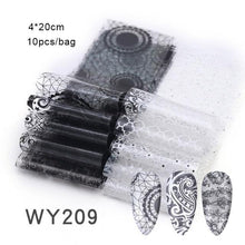 Load image into Gallery viewer, Mix Nail Art Transfer Foil Sticker Angles Decoration Nail Art Decals Design For Nails Wraps Follie Nail Foil Transfer Sticker Kit, Nail Art Decals Nail Foil Glass Paper Nail Decals Nail Wraps for Nail Art Decorations Supplies