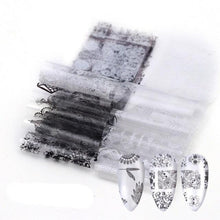 Load image into Gallery viewer, Mix Nail Art Transfer Foil Sticker Angles Decoration Nail Art Decals Design For Nails Wraps Follie Nail Foil Transfer Sticker Kit, Nail Art Decals Nail Foil Glass Paper Nail Decals Nail Wraps for Nail Art Decorations Supplies