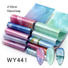 Load image into Gallery viewer, Mix Nail Art Transfer Foil Sticker Angles Decoration Nail Art Decals Design For Nails Wraps Follie Nail Foil Transfer Sticker Kit, Nail Art Decals Nail Foil Glass Paper Nail Decals Nail Wraps for Nail Art Decorations Supplies